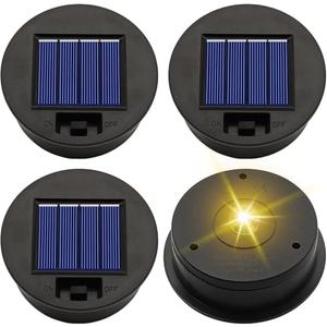 Solar Light Replacement Top Parts 3 Pack(Top Size 3.31 inch,Bottom Size 2.83 inch) 7 Lumens Lantern Lids Waterproof LED Replacement Light Decorations for Outdoor Garden, Patio,Pathway,Yard,Warm White