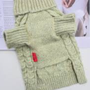 KYEESE Dog Sweaters for Small Dogs Green Color Block Pets Sweater with Fuzzy Thread Knitted Turtleneck Small Dog Sweater Soft Pet Sweater Fall Winter Dogs Clothes,  S