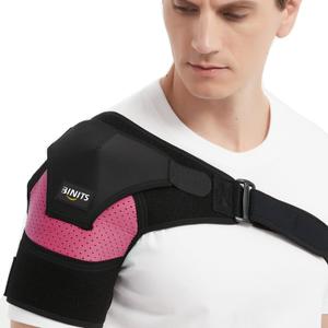 Shoulder Brace for Rotator Cuff, Tendonitis, Dislocation, Shoulder Pain Relief, Adjustable Arm Sling Shoulder Support Fit Sleeve Wrap for Men & Women Pink S-M