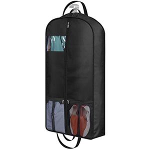 MISSLO 43" Heavy Duty Garment Bags for Travel 6" Gusseted Suit Bags for Closet Storage 4 Handles Hanging Clothes Bag with Pocket Mens Suit Cover for Shirts, Coats, Dresses