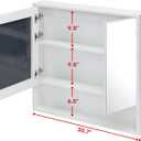 ALIMORDEN Medicine Cabinet with Mirror and Shelves, Bathroom Wood Wall Cabinet Over The Toilet, Vanity, Recessed or Surface Mount, 30.07 Inch x 30 Inch, White, 30.07 Inches X 30 Inches X 4.7 Inches