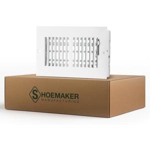 Shoemaker Manufacturing 8x4  Soft White Wall, Ceiling & Register Air Vent Cover - Ceiling Vent Register for Home