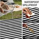 Rectangle Outdoor Tablecloth with Umbrella Hole and Zipper Waterproof Rectangle Fitted Tablecloth with Elastic Edge, Wipeable Outdoor Table Cover for Patio, Garden, Picnic 72" x 30"
