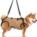 Dog Lift Harness Full Body Support & Recovery Sling Pet Lift Vest Mesh Adjustable Straps with Handle for Old, Joint Injuries, Arthritis, Disabled Dogs Walk (Khaki, Medium)