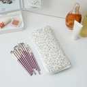 Cute Floral Bag for Makeup Brushes - Ideal for Travel & Daily Use Makeup Brushes Pouch for Women (Purple Floral)