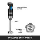 Waring Commercial Quik Stix Light Duty Stick Immersion Hand Held Blender, 7" Fixed Sealed Shaft, Steel Blade, 2 Speed, Professional Restaurant Foodservice Grade, 3 Gallon, 120V 100W, WSB35, Black WSB35 7" Shaft | 3 Gallon Capacity
