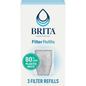 Brita Refillable Replacement Water Filters for Brita Water Pitchers and Dispensers - 3ct: Filters Chlorine, Cadmium, Mercury