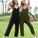 TARSE Women's Sleeveless Jumpsuits V Neck Harem Overalls Causal Adjustable Straps Stretchy Comfy Romper with Pockets 2025 (Green, XL)