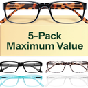 Gaoye Professional Reading Glasses for All Day - Computer Readers with Blue Light Protection - Value Pack (Bold Fusion)