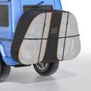 Bike Cover for Transport On Rack - Heavy Duty & Waterproof 900D Outdoor Storage for Transport 2 Bikes on Car Rear, with Two Elastic straps and License Plate Window, Rain Sun Dust Wind Proof