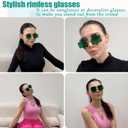 St. Patricks Day Irish Shamrock Sunglasses - Four Leaf Clover Leprechaun Costume Glasses Party Decorations Accessories (Green)