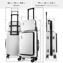 TRAVELARIM 20 Inch Carry On Luggage 22x14x9 Airline Approved, Carry On Suitcase with Wheels, Hard-shell Carry-on Luggage, Durable Luggage Carry On, White Small Suitcase with Cosmetic Carry On Bag