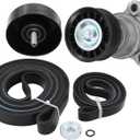 MOTOKU Accessory Drive Belt Tensioner Assembly with Serpentine Belt and Idler Pulley for Chevy Colorado Silverado Express Tahoe Suburban GMC Canyon Sierra Yukon Savana for Cadillac Escalade