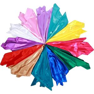 12 Pcs Dance Play Scarves, 35 x 35 Inch Rainbow Silks Scarves Polyester Play Scarf Sensory Dance Juggling Scarve for Teens Youths
