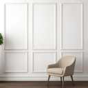 Peel and Stick Wall Molding Kit - 3D Wainscoting Panels Set of 3 | Pre-Cut Modern Accent Decor for Interior Walls | Easy Install Peel & Stick Wall Panels (3 Top & 3 Bottom) Living Room Bedroom