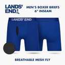 Lands' End Mens Underwear 4 Pack Mens Boxer Briefs for Men Breathable Double Brushed Polyester (Blue, M)