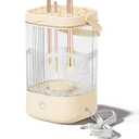 Electric Makeup Brush Cleaner - Portable Makeup Brushes Cleaning Machine, Automatic Spinning Cosmetic Brushes Washer, Make Up Brush Cleaner Tools for Most Sizes Brushes and Sponges (Beige)