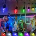 Commercial Grade 48FT LED Outdoor String Lights with Remote Control - 15 Shatterproof Bulbs Waterproof Color Changing Christmas Lights, Dimmable for Patio, Garden, Wedding Decor
