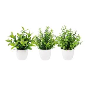 Artificial Plant 3PCS Small Fake Plant Greenery Potted Plant Cute Indoor Faux Plant Houes Office Table Desk Bathroom Decor Plants