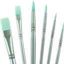 3 x 6pcs Paint Brushes for Acrylic Painting, Nylon Watercolor Brushes Kit, Acrylic Paint Brush Sets for Acrylics Watercolor Gouache Oil Painting- Green