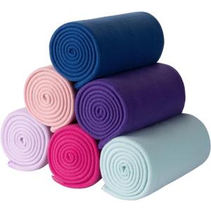 6 x CAI TENG Fleece Throw Blanket Blankets Bulk 6 Pack Soft Lightweight for Kids Cozy Polar Fleece 50 x 60 Solid Pet-Friendly Colorful Bed Sofa Couch Fleece Fabric Travel Wedding Gift Outdoor Multicolor