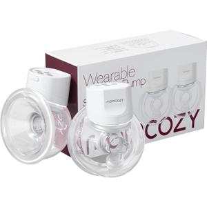 Momcozy Hands-Free Breast Pump S12 Pro, Wearable & Portable Pump with Soft DoubleFit Flange, 3 Modes | 9 Levels Double Electric Pump, Smart Display, 24mm, 2 Pack, Cozy White