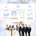 Bride Bridal Bridesmaid Hanger with Maid of Honor White Wooden Wedding Dress Hanger with White Bow and Pink Blue Bow for Bridal Party Shower Wedding Gift (Blue)