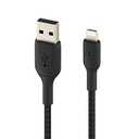 Belkin BoostCharge Braided Lightning Cable - 3.3ft/1M - MFi Certified Apple iPhone Charger USB to Lightning Cable - iPhone Cable - iPhone Charger Cord - Apple Phone Charger - Black