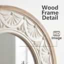 Round Mirror for Bathroom,Wood Farmhouse Vanity Circle Wall Mirror
