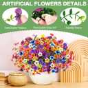 12 Colors Outdoor Artificial Flowers Fake Flowers for Decoration 12 Bundles | Faux Flower UV Resistant Artificial Flowers for Outdoor Indoor Porch Windowsill Garden Hanging Planter
