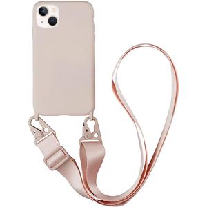Compatible with iPhone 11 Pro,Crossbody Phone Case with Lanyard Cute Soft Silicone Case with Adjustable Shoulder Strap Shockproof Protector Compatible with Women Girls Pink