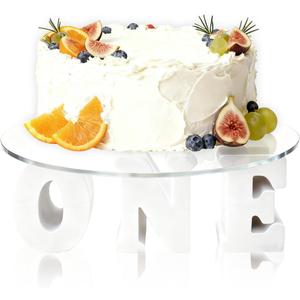 One Letters Round Cake Stand Perfect for 1st Birthday Parties,Birthday Cake Stand,Baby Anniversaries Ideal for Dessert Displays and Celebrations,12 Inch