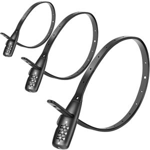 Zip Tie Cable Lock 3-Digit 22in Adjustable Combo Bike Lock for Helmets,Skateboards,Skis,Cabinets,Fridges,Luggages,Caf Stop,Child-Proof (3Pack)