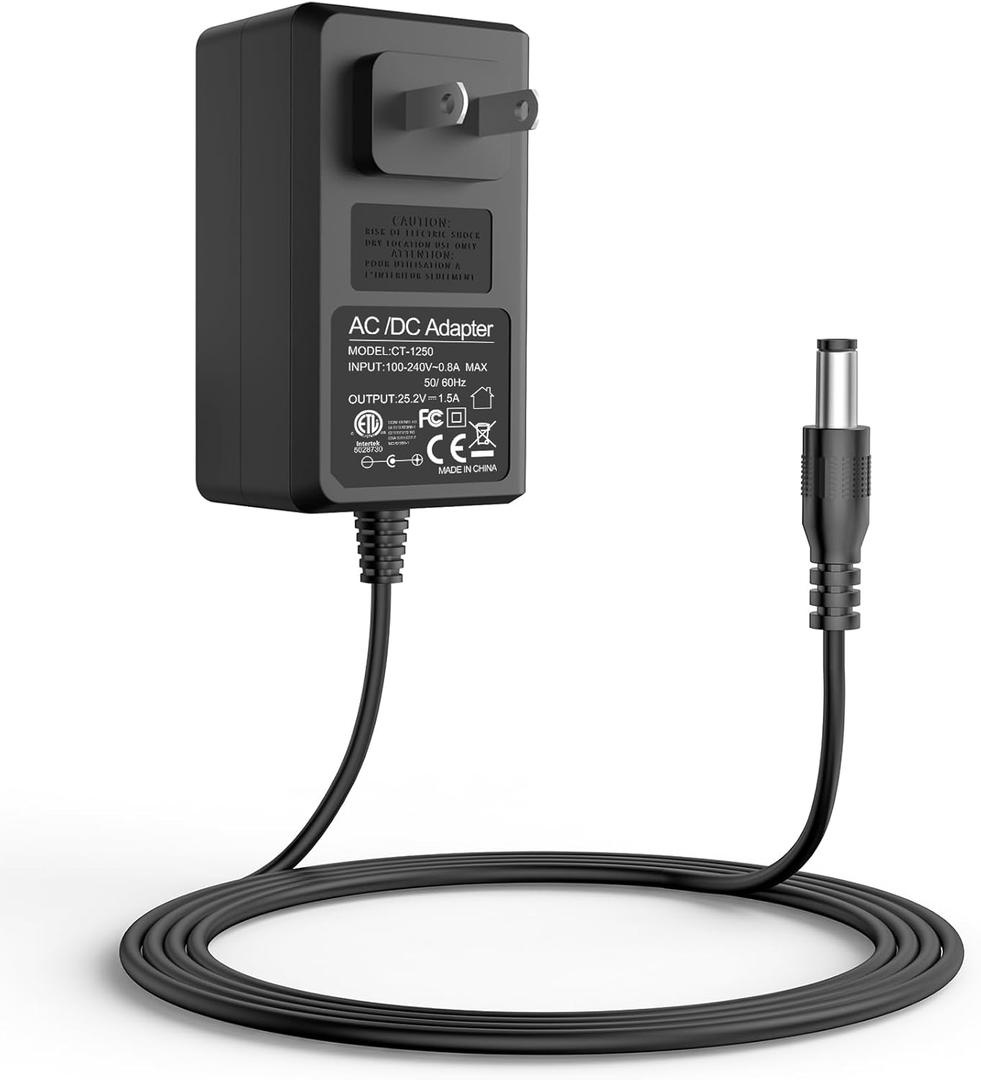 25.2V 1.5A Charger for Segway Ninebot C2 Pro & E2 Plus, 5.5mm x 2.1mm DC Adapter for ZING C8 C10 C20 & Gyroor H30 Electric Scooter