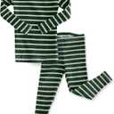 AVAUMA Baby Boys Girls Pajama Set 6M-7T Kids Cute Toddler Snug fit Pjs Cotton Sleepwear (6-12 Months, Green2/Ivory)