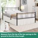 Biscaynebay Wrap Around Bed Skirts with Split Corners for Queen Beds 15" Drop, Ivory Adjustable Elastic Dust Ruffles Easy Fit Wrinkle Resistant Silky Luxurious Fabric Machine Washable