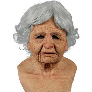 Halloween Mask Realistic Old Man Mask Creepy Human Latex Mask,Scary Wrinkle Halloween Cosplay Costume Mask Party Props