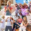BONAOK Karaoke Microphone for Kids & Adults - Bluetooth Microphones Singing Mic with Disco Lights, Echo Effect, Built-in Speaker Portable Karaoke Player for Party Travel Gifts Q78(Space Gary)