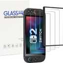 TONGLIYUAN Auto-Alignment OneTouch for Switch 2 Screen Protector [7.9''] 2025 Tempered GlassTransparent HD Clear Nintendo Switch 2 accessories(3Pack)