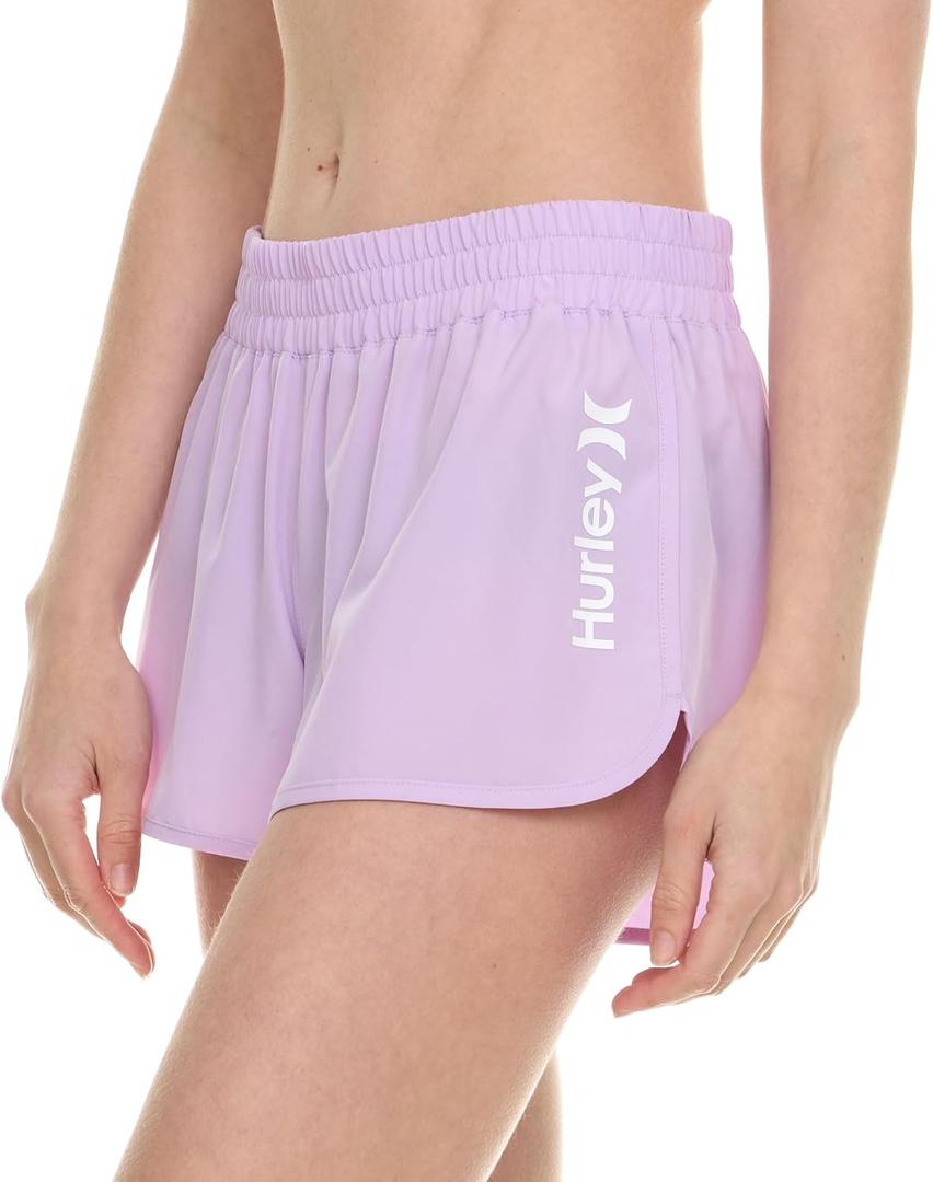 Hurley 3"/5" Swim Board Shorts for Women, Swim Shorts Women, Swimming Bottoms with Pockets (X-Large, Lilac)