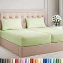Split King Size 5 Piece Sheet Set - Comfy Breathable & Cooling Bed Sheets Set - Hotel Luxury Bedding for Women, Men, Kids, Teens, Boys & Girls - Deep Pockets and Wrinkle Free - Oeko-Tex - Light Sage