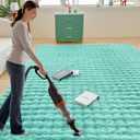 Sky Blue Rabbit Plush Area Rug for Bedroom Living Room Sofa,8'X10' Faux Fur Fluffy Shaggy Rectangular Square Rug for Kids Teen Girls Room,Furry Carpet Rug for Nursery Baby Room Decor for Teenage