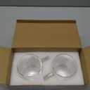 Aurzen 2 Pack Double Walled Glass Coffee Mugs with Handles, Large Insulated Layer Coffee Cups, Clear Borosilicate Mugs, Perfect for Cappuccino, Tea, Microwave Safe (5oz-2Pack B)