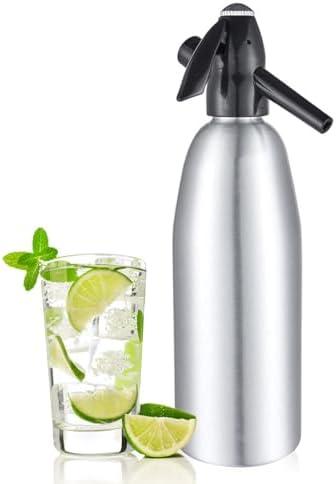 Soda Siphon, 1L Soda Maker Sparkling Water Maker Portable Soda Maker, Aluminium Carbonated Water Machine for Home Bar Making Cocktails DIY Sparkling Drinks, Use 8 gram CO2 Cartridges (Not Included)