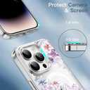 for iPhone 16 Magsafe Case, Slim Floral Shockproof Protective Hard PC+TPU Cute Bumper Flower Cover Women Magnetic case