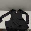 QINSEN Womens Sexy Square Neck Long Sleeve Full Length Leggings Bodycon Stretch Jumpsuit (Small, Black)