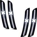 D-Lumina LED Side Marker Lights Smoked Lens X-Style Patent Pending Compatible with Chevy Camaro 2016-2024, 6th Gen Camaro Front Rear Bumper LED Sidemarker White, Pack of 3