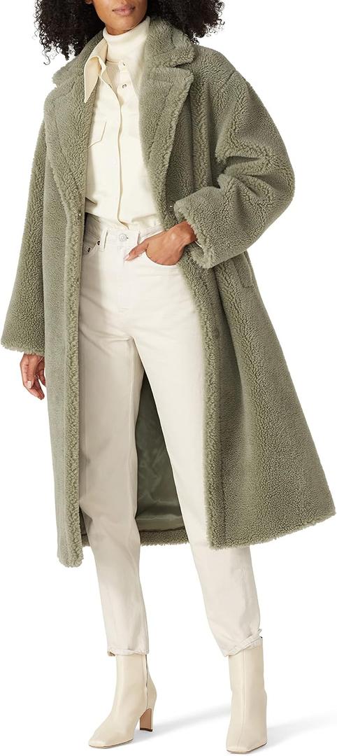 Stand Studio Rent the Runway Pre-Loved Maria Oversized Faux Fur Teddy, Green, 34