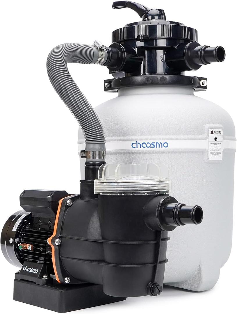 14 Inch Sand Filter Pump System for Above Ground Pools up to 14,000 Gal, 1/2 HP Pool Pump & Sand Filter Combo, 3120 GPH Max Pump Flow, 6-Way Multi-Port Valve, Prefilter Basket Easy Clean