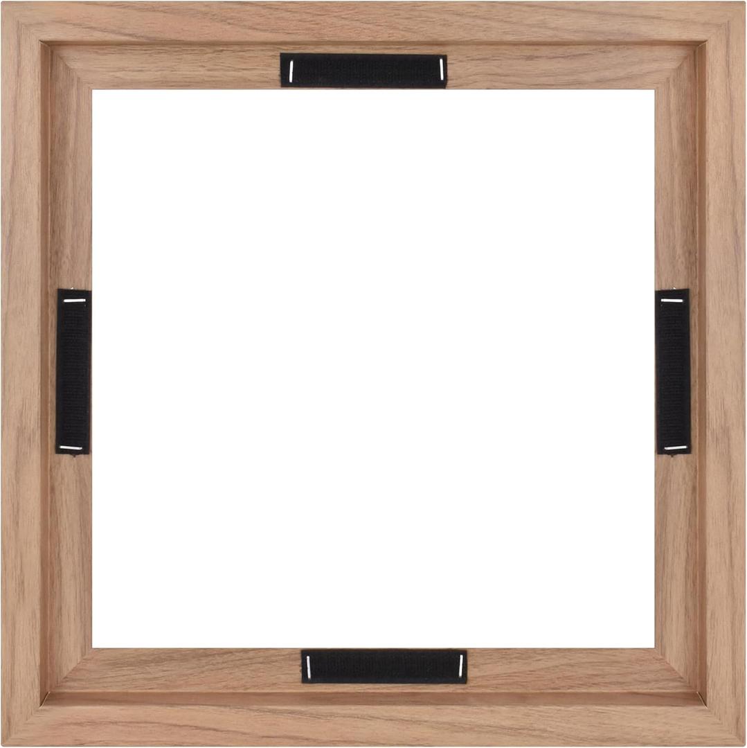 MCS Canvas Float Frames 12x12 Frame, Walnut Woodgrain Square Frame for Finished Canvases, Vertical & Horizontal Wall Hanging Frame for Canvas Paintings (1-Pack)